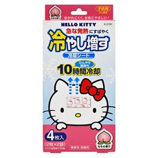 novopin Kitty退熱貼 蜜桃, 10小時長效冷卻, 4片裝兒童退燒貼, 4片, 1盒