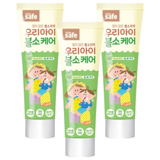 키즈세이프 우리아이 불소케어 치약 1~6세, 60g, 3개