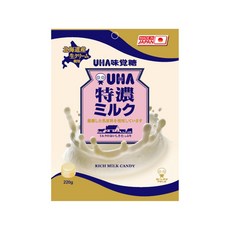 UHA 味覺糖 特濃牛奶糖 大袋, 嚴選北海道牛奶製成, 濃濃的奶香及滑順香濃口感, 220g, 1袋