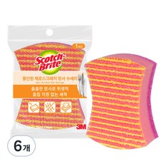 스카치브라이트 망사 제로 스크래치 수세미, 1개, 6개