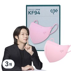 이비에 4중필터 새부리형 컬러 패션 마스크 대형 KF94, 30개입, 3개, 연핑크