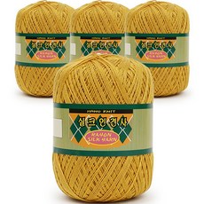 필립섬유 쎄비 실크 인견사 뜨개실 90g x 4p, 837 머스타드, 4개 837 머스타드, 4개