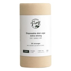 SINCERELY Frog Extra Strong拋棄式洗碗布, 米色, 60張, 1捲