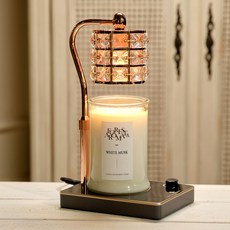 Candle Department Store 人氣蠟燭禮盒套組 Lucid Candle Warmer+大號大豆蠟燭750g套組青檸羅勒柑橘, White Musk, 玫瑰金(黑色)
