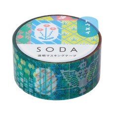 KING JIM HITOTOKI SODA 透明PET卷狀膠帶 20MM 復古, 1捲