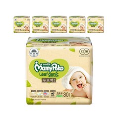 마미포코 리프가닉 무표백 밴드형 기저귀 남여공용, 중형(M), 180매