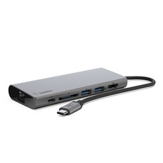 벨킨 USB C타입 노트북 멀티미디어 허브 F4U092btSGY, 혼합 색상