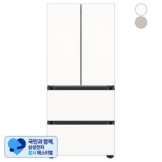 [삼성 감사 페스티벌] [색상선택형] 삼성전자 비스포크 420L 스탠드형 4도어 냉장고 AI 김치플러스 키친핏 방문설치, 에센셜화이트, RQ42DB94R3AP