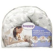 chicco Boppy 純棉多功能授乳枕，淺灰雲朵, 1個