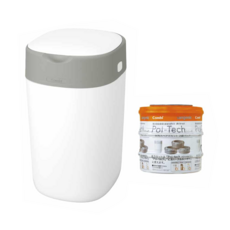 Combi 康貝 Poi-Tech Advance 尿布處理器組, 99%抑菌, 有效除臭, 可容納40個尿布, 尿布處理器*1+三入膠卷*1, 棉花白, 1組