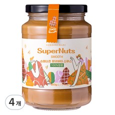 슈퍼잼 슈퍼너츠 피넛버터 스무스, 460g, 4개