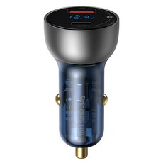 베이스어스 65w U+C QC PPS 디스플레이 듀얼 차량용 고속 충전기, CCKX-C0A, 다크 블루 CCKX-C0A, 다크그레이