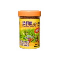 AQUAFUN 水之樂 燈科魚三合一飼料, 半浮沉性, 不易汙染水質, 60g, 1瓶