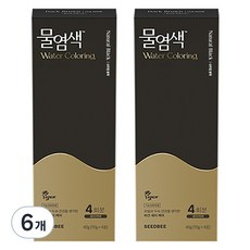 씨드비 물염색 비건 새치커버 염색약 40g 4회분, 내추럴블랙, 6개 - 검도염색약