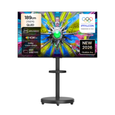 TCL 아이팔콘 4K UHD QLED TV + 대형 무빙 스탠드 매트 블랙 세트, 75U65A Pro(TV), MSD58B(스탠드), 방문설치, 이동형 스탠드, 189cm(75인치)
