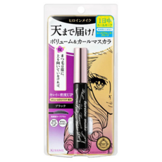 KISSME 奇士美 heroine make 花漾美姬 超持久立挺翹長防水睫毛膏, 5mm纖長纖維, 6種美容液成分, 01 黑色, 1支
