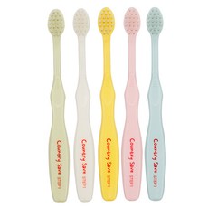 컨트리세이브 유아용 친환경 칫솔 1단계 12개월~36개월 5종 세트, 1세트, 화이트, 핑크, 옐로우, 그린, 블루, 5개