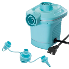 INTEX 110V家用電動充氣幫浦，附三種氣嘴，適用於充氣床、玩具、泳池, 10 x 14 x 12cm, 水藍色, 1個