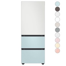 [색상선택형] 삼성전자 비스포크 김치플러스 3도어 키친핏 냉장고 313L 방문설치, 코타화이트+코타모닝블루, RQ33C74C3AP