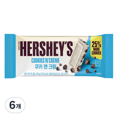 롯데 허쉬 라지바 쿠키&크림, 100g, 6개
