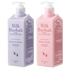 밀크바오밥 베이비 로션 500ml + 베이비 모이스처 로션 500ml, 1세트