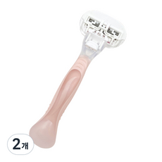 메디치트 여성용 T자형 4중 면도날 일체형 면도기, 2개, 1개입