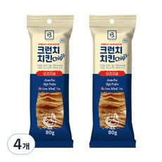 브리더랩 강아지 크런치 치킨 칩 오리지널 80g, 닭고기, 4개 - 도기넛칩