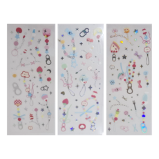 CARD LOVER 信的戀人 PET 立體燙印貼紙 3張, 繽紛果味, 1組