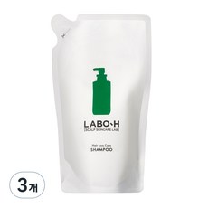 라보에이치 두피강화 클리닉 탈모증상완화 샴푸 리필팩, 3개, 400ml