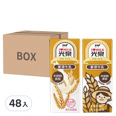 光泉 麥芽牛乳, 牛奶鈣添加，乳含量50%以上, 200ml, 48入