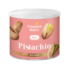 O'natural 歐納丘 玫瑰鹽烤開心果, 嚴選伊朗開心果 低溫烘焙 無添加防腐劑, 150g, 1罐
