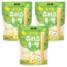 엘빈즈 유아용 츄러스 롱뻥 STEP1, 바나나맛, 3개
