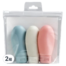 矽膠分裝瓶 60ml/3入組, 北歐灰/北歐藍/北歐粉, 矽膠分裝瓶3入組, 2組