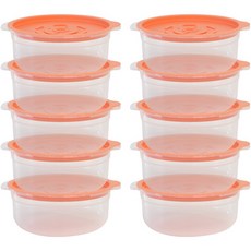 토마톰스 냉동밥 전자레인지 뚜껑 용기 600ml, 코랄, 10개