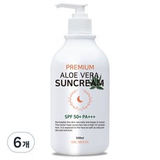 닥터문 프리미엄 대용량 알로에베라 선크림 SPF50+ PA+++, 500ml, 6개 - 아요델쏘쿨