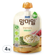 매일유업 맘마밀 매일 안심이유식 레토르트 9개월부터, 100g, 4개, 미역과소고기 - 풀무원이유식