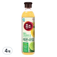 청정원 홍초 레몬&라임, 900ml, 4개