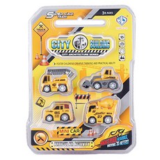 樂彩森林 四入慣性工程車玩具套裝 - 工程系列，迷你慣性車，激發兒童想像力, 1入