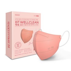 웰클린 데일리핏 새부리형 컬러 마스크 대형 KF94, 20개입, 핑크, 1개