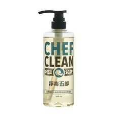 CHEF CLEAN 淨毒五郎 碗盤清潔劑壓頭罐, 南瓜酵素, 蘆薈萃取, ECOCERT認證植物性原料, 不傷手, 植物配方, 環保友善, 500ml, 1瓶