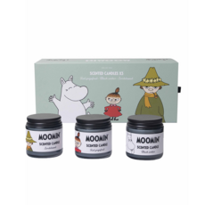 PlutoProdukter 嚕嚕米 香氛蠟燭組, 3入/盒裝, 紅葡萄柚/黑琥珀/檀香, 檀香，紅葡萄柚，琥珀