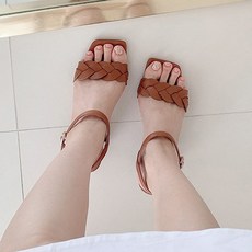 가죽꼬임샌들 첫걸음 여성용 아리엘 꼬임 샌들 8cm