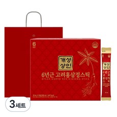 개성상인 6년근 고려홍삼정 스틱 + 쇼핑백, 300ml, 3세트