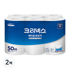 크리넥스 에어셀 스탠다드 1겹 롤화장지, 50m, 12롤, 2개