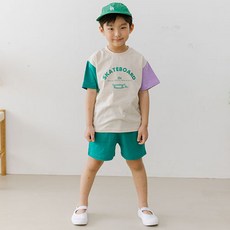 vavkids 童款SKATEBOARD印花短袖T+短褲組