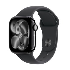 Apple 2025 애플워치 11, 제트 블랙, 42mm, GPS+Cellular, 알루미늄,제트 블랙/블랙 스포츠 밴드, M/L
