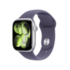 Apple 2025 애플워치 11, 실버, 42mm, GPS+Cellular, 알루미늄,실버/퍼플 포그 스포츠 밴드, S/M