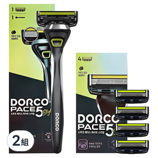 DORCO PACE 5 Style 基本入門刮鬍刀組, 2組, 刮鬍刀+刮鬍刀片 5入