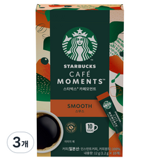 스타벅스 카페모먼트 스무스 원두커피믹스, 1.2g, 10개입, 3개