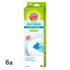 3M Scotch-Brite 百利 替換式馬桶刷 除菌抗汙清潔型 1柄 + 4刷頭, 6盒